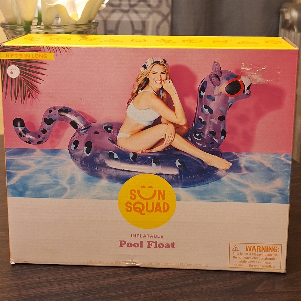 Pink and Blue Inflatable Pool Float